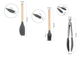 Set 3 utensilios de silicona en blister